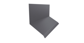 Планка примыкание верхнее к стене фальц 150х130х20 0,5 Satin с пленкой RAL 7004 сигнальный серый (2м)