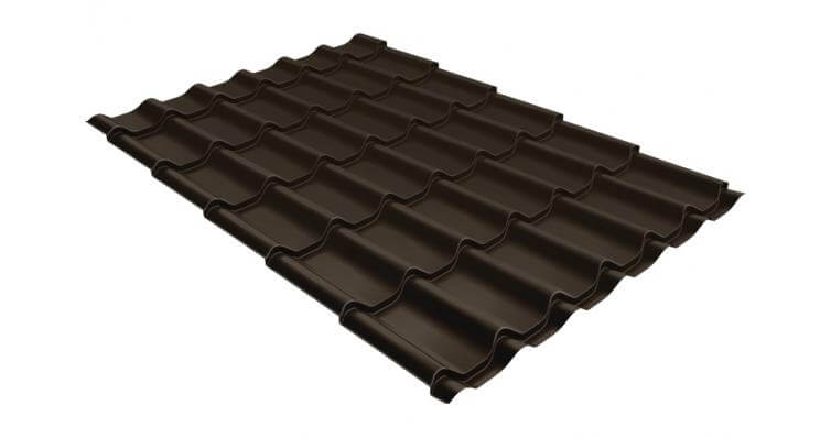 Металлочерепица классик G L 0,5 покрытие Rooftop Бархат RR 32 темно-коричневый
