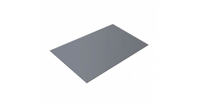 Плоский лист 0,5 Satin с пленкой RAL 9006 бело-алюминиевый