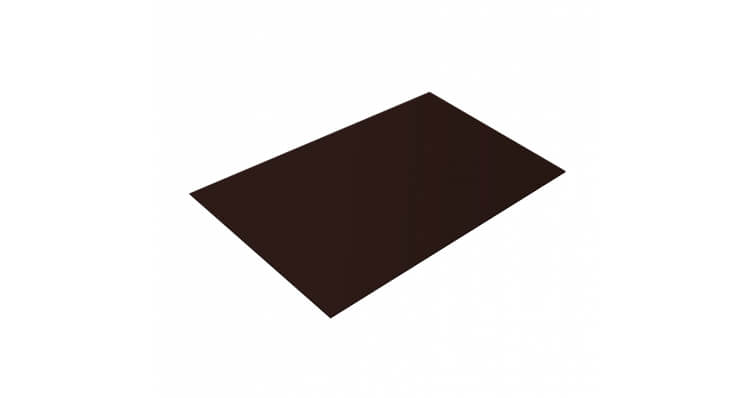Плоский лист 0,5 Стальной бархат с пленкой RAL 8017 шоколад