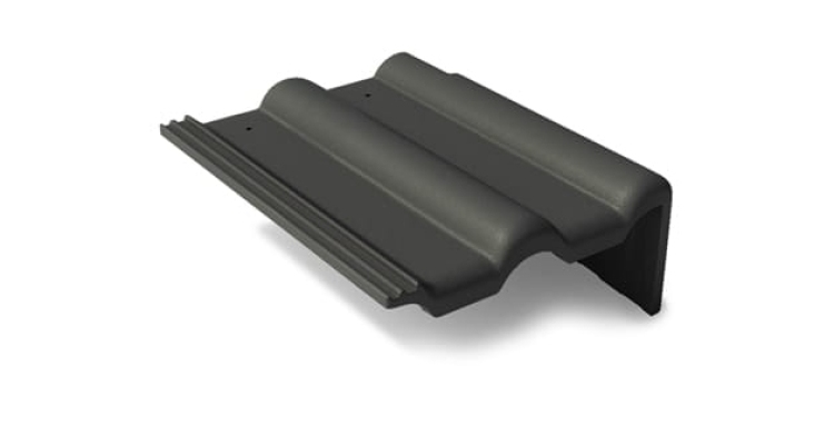 Боковая цементно-песчаная черепица Braas Франкфуртская правая, черный