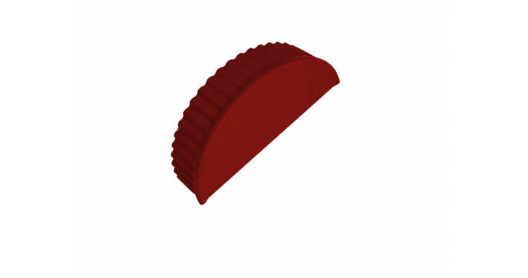 Заглушка торцевая для малого полукруглого конька PE RAL 3011 коричнево-красный
