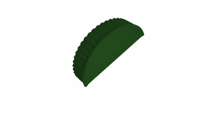 Заглушка торцевая для малого полукруглого конька PE RAL 6002 лиственно-зеленый