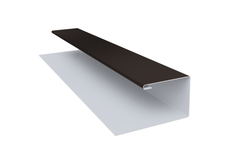 Планка П-образная Экобрус Grand Line 0,45 PE с пленкой RR 32 темно-коричневый (3м)