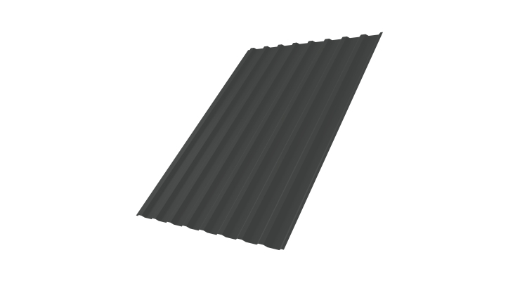 Профнастил С20В GL 0,5 Rooftop Бархат RAL 7016 антрацитово-серый