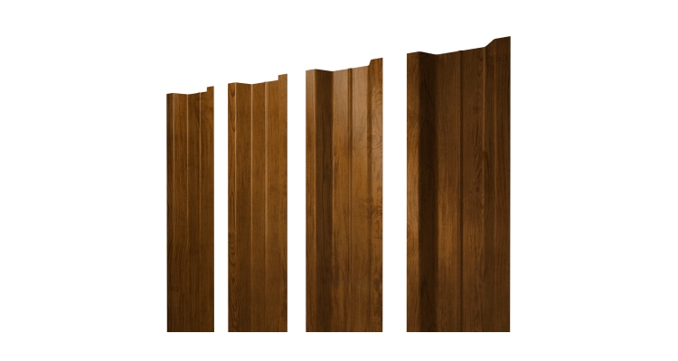 Штакетник П-образный В с прямым резом 0,45 Print Elite Golden Wood TwinColor