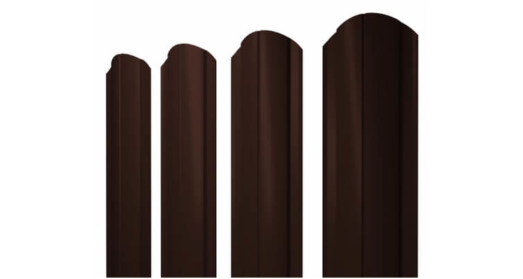 Штакетник Круглый фигурный 0,45 PE-Double RAL 8017 шоколад (2,0м)