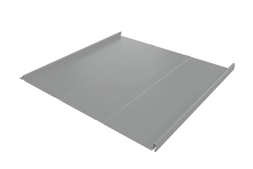 Фальц двойной стоячий Line Grand Line 0,5 Satin с пленкой на замках RAL 9006 бело-алюминиевый