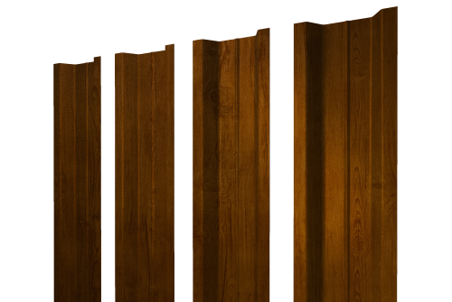 Штакетник П-образный В с прямым резом 0,4 Print Premium Golden Wood Intense FTC