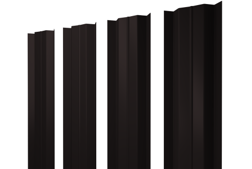 Штакетник М-образный В с прямым резом 0.45 Drap RAL 9005 черный