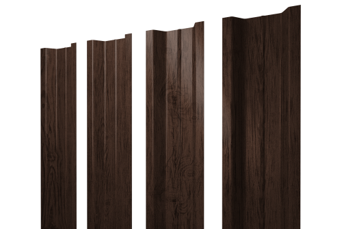 Штакетник П-образный В с прямым резом 0,45 Print Premium Antique Wood TwinColor