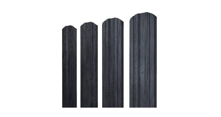 Штакетник Twin фигурный 0,45 Print Premium Grey Wood TwinColor