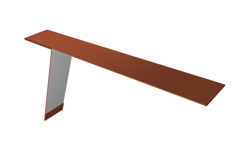 Планка карнизная фальц 130х80 0,5 Satin Matt RAL 8004 терракота (3м)