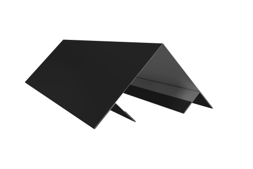 Планка угла внешнего составная верхняя 0,45 PE с пленкой RAL 9005 черный (2м)