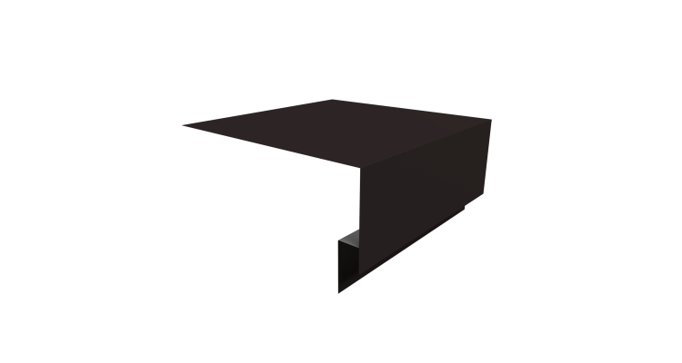 Планка околооконная сложная Экобрус Grand Line 250х75х25 0,5 Drap RAL 9005 черный (2м)