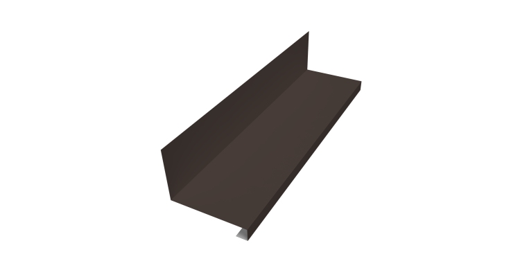 Планка примыкание нижнее к трубе фальц Grand Line 0,5 Satin Matt RR 32 темно-коричневый (2м)