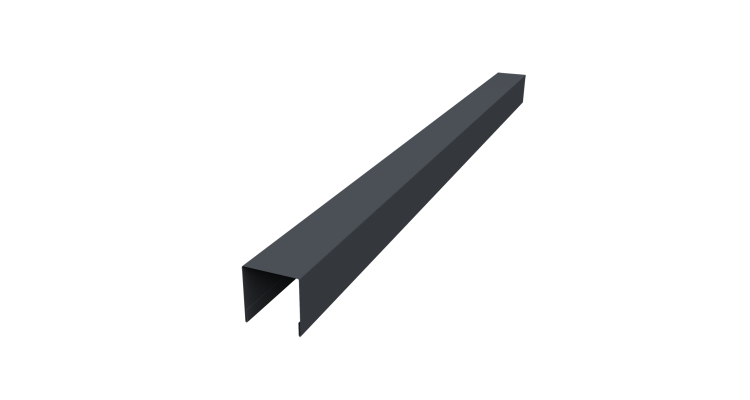 Планка вертикальная лицевая для забора жалюзи Palermo 0,45 Drap TwinColor RAL 7024 мокрый асфальт (2м)