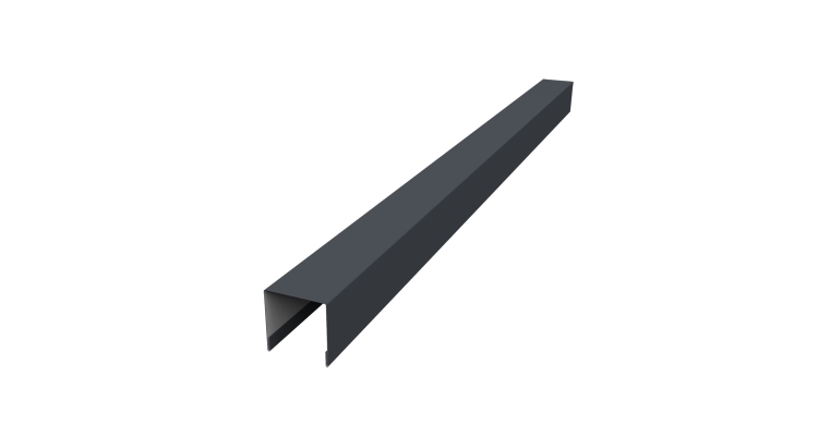 Планка вертикальная лицевая для забора жалюзи Palermo 0,45 PE RAL 7024 мокрый асфальт (3м)