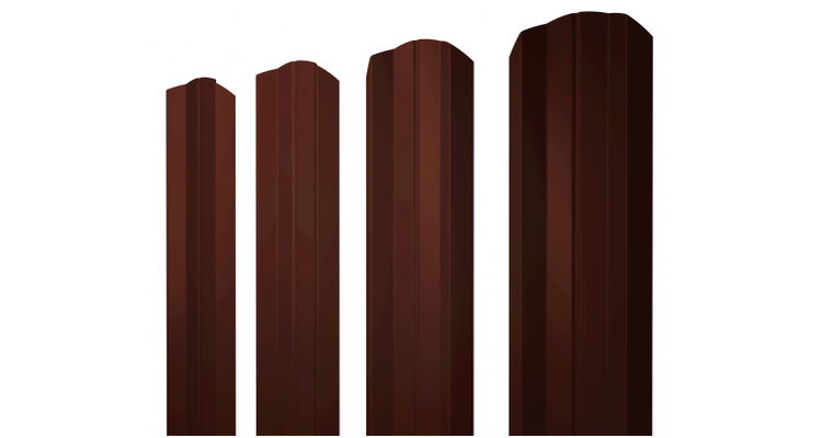 Штакетник М-образный А фигурный 0,45 PE RR 32 темно-коричневый
